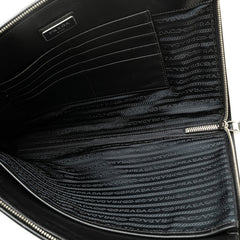 プラダ クラッチバッグ ブラック サフィアーノレザー レディース PRADA 【中古】