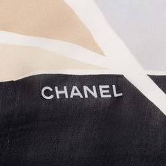 シャネル ココマーク スカーフ ブラック シルク レディース CHANEL 中古