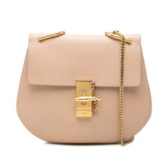 クロエ ドリュー 斜め掛け チェーン ショルダーバッグ ピンクベージュ レザー レディース Chloe 中古