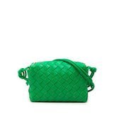 ボッテガヴェネタ イントレチャート ショルダーバッグ グリーン レザー レディース BOTTEGAVENETA 【中古】