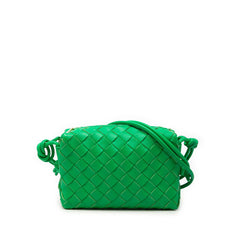 ボッテガヴェネタ イントレチャート ショルダーバッグ グリーン レザー レディース BOTTEGAVENETA 【中古】