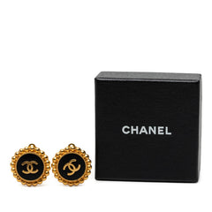 シャネル ココマーク ヴィンテージ イヤリング 95A ゴールド ブラック メッキ レディース CHANEL 【中古】