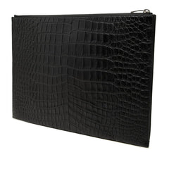 サンローラン クロコ型押し クラッチバッグ 378261 ブラック レザー メンズ SAINT LAURENT 中古