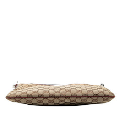グッチ GGキャンバス 斜め掛け ショルダーバッグ 113013 ベージュ ワインレッド キャンバス レザー レディース GUCCI 【中古】