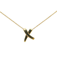 ティファニー パロマ ピカソ グラフィティ X ペンダント キス ネックレス K18YG イエローゴールド レディース TIFFANY&Co. 【中古】