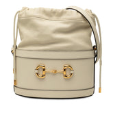 グッチ ホースビット 1955 斜め掛け ショルダーバッグ バケットバッグ 602118 ホワイト レザー レディース GUCCI 中古