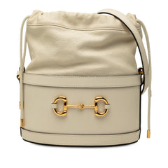 グッチ ホースビット 1955 斜め掛け ショルダーバッグ バケットバッグ 602118 ホワイト レザー レディース GUCCI 中古