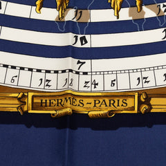 エルメス カレ90 DIES ET HORE 占星術 スカーフ ネイビー マルチカラー シルク レディース HERMES 【中古】