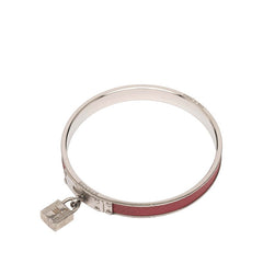 エルメス ケリー カデナ モチーフ バングル シルバー レッド メタル レザー レディース HERMES 【中古】