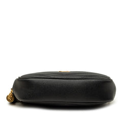 サンローラン YSLロゴ ルー ミニバッグ 斜め掛け チェーン ショルダーバッグ 618057 ブラック レザー レディース SAINT LAURENT 中古