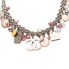 シャネル ココマーク トラベルチャーム ネックレス 07C シルバー マルチカラー メタル レディース CHANEL 【中古】
