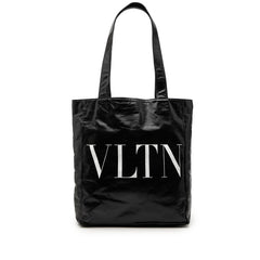 ヴァレンティノ VLTNロゴ トートバッグ ショルダーバッグ ブラック レザー レディース VALENTINO 【中古】