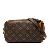 ルイ ヴィトン モノグラム ポシェット マルリーバンドリエール ショルダーバッグ M51828 ブラウン PVC レザー レディース LOUIS VUITTON 【中古】