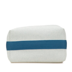 エルメス ブリッド ア ブラックGM カブリオル ポーチ ミニハンドバッグ ブルーナティエ コットン トワルシェブロン レディース HERMES 【中古】