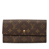 ルイ ヴィトン モノグラム ポシェット ポルト モネ クレディ 長財布 M61723 ブラウン PVC レディース LOUIS VUITTON 【中古】