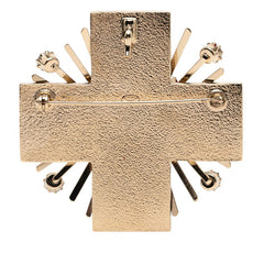 シャネル ココマーク クロス 十字架 モチーフ ブローチ ゴールド マルチカラー メッキ ビジュー レディース CHANEL 【中古】