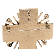 シャネル ココマーク クロス 十字架 モチーフ ブローチ ゴールド マルチカラー メッキ ビジュー レディース CHANEL 【中古】