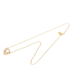 ディオール ロゴ ネックレス ゴールド メッキ ラインストーン レディース Dior 【中古】