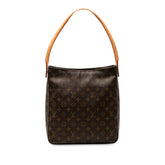ルイ ヴィトン モノグラム ルーピングGM ワンショルダーバッグ ハンドバッグ M51145 ブラウン PVC レザー レディース LOUIS VUITTON 【中古】