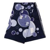 エルメス カレ90 bal de bulles シャボン玉 スカーフ 大判 ネイビー系 シルク レディース HERMES 【中古】