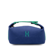 エルメス ブリッド ア ブラック PM ハンドバッグ ポーチ ネイビー グリーン キャンバス レディース HERMES 中古