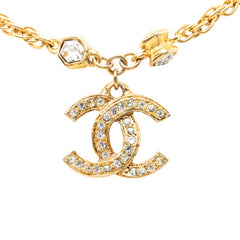 シャネル ココマーク ヴィンテージ チェーン ペンダント ネックレス ゴールド メッキ ラインストーン レディース CHANEL 【中古】