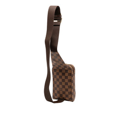 ルイ ヴィトン ダミエ ジェロニモス ショルダーバッグ ボディバッグ ウエストバッグ N51994 ブラウン PVC レザー メンズ LOUIS VUITTON 【中古】