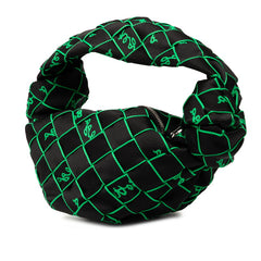 ボッテガヴェネタ ダブルノット ウェビング ハンドバッグ ワンショルダーバッグ ブラック グリーン ポリエステル レディース BOTTEGAVENETA 【中古】