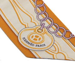 エルメス ツイリー Maillons マイヨン スカーフ ブラウン ベージュ シルク レディース HERMES 【中古】