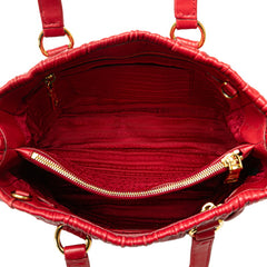 プラダ ナッパ ハンドバッグ ショルダーバッグ 2WAY レッド レザー レディース PRADA 【中古】