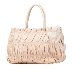 プラダ リボン トートバッグ ショルダーバッグ 2WAY BN1932 ベージュ ピンクベージュ レザー レディース PRADA 【中古】