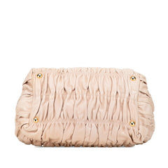 プラダ リボン トートバッグ ショルダーバッグ 2WAY BN1932 ベージュ ピンクベージュ レザー レディース PRADA 【中古】