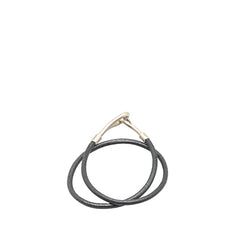 エルメス ジャンボ ブレスレット ブラック シルバー レザー メタル レディース HERMES 【中古】