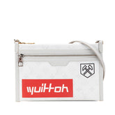 ルイ ヴィトン モノグラム フラットメッセンジャー 斜め掛け ショルダーバッグ M44640 グレー オレンジ PVC キャンバス レディース LOUIS VUITTON 【中古】