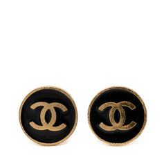 シャネル ココマーク イヤリング ゴールド ブラック メッキ エナメル レディース CHANEL 【中古】