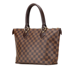 ルイ ヴィトン ダミエ サレヤPM ハンドバッグ N51183 ブラウン PVC レザー レディース LOUIS VUITTON 【中古】