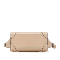 セリーヌ ラゲージ ナノショッパー ハンドバッグ ショルダーバッグ 2WAY ベージュ グレージュ レザー レディース CELINE 【中古】