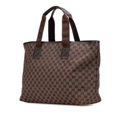 グッチ GGキャンバス トートバッグ 267474 ブラウン キャンバス レザー レディース GUCCI 【中古】
