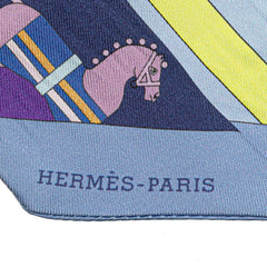 エルメス ツイリー Rocabar ロカバール 馬 スカーフ パープル マルチカラー シルク レディース HERMES 【中古】