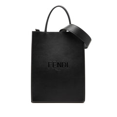 フェンディ ショッピングバッグ スモール ハンドバッグ ショルダーバッグ 2WAY 7VA512 ブラック レザー レディース FENDI 【中古】