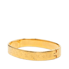 ルイ ヴィトン モノグラム カフ ナノグラム バングル サイズ S M00251 ゴールド メッキ レディース LOUIS VUITTON 中古
