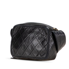 シャネル マトラッセ ココマーク タッセル 斜め掛け ショルダーバッグ ブラック ラムスキン レディース CHANEL 【中古】