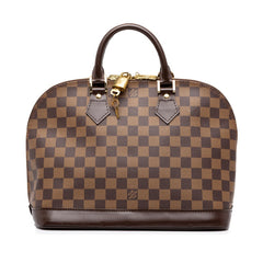 ルイ ヴィトン ダミエ アルマPM ハンドバッグ N51131 ブラウン PVC レザー レディース LOUIS VUITTON 中古