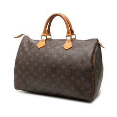ルイ ヴィトン モノグラム スピーディ35 ハンドバッグ ボストンバッグ M41524 ブラウン PVC レザー レディース LOUIS VUITTON 【中古】