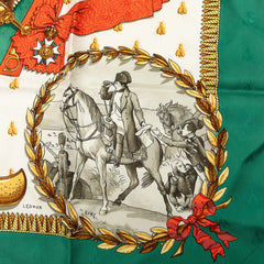 エルメス カレ90 ナポレオン NAPOLEON スカーフ グリーン レディース HERMES 【中古】