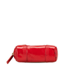 ロエベ アナグラム アマソナ ミニバッグ 斜め掛け ショルダーバッグ レッド パテントレザー レディース LOEWE 【中古】