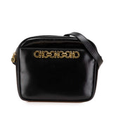 サルヴァトーレフェラガモ ガンチーニ 斜め掛け ショルダーバッグ BA21 5195 ブラック レザー レディース Salvatore Ferragamo 【中古】