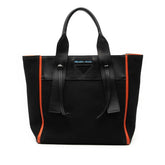 プラダ ウーヴェルチュール ミディアム トートバッグ 1BG233 ブラック オレンジ キャンバス レザー レディース PRADA 【中古】
