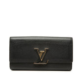 ルイ ヴィトン ポルト フォイユ カプシーヌ 長財布 M61248 ノワール ブラック トリヨンレザー レディース LOUIS VUITTON 【中古】