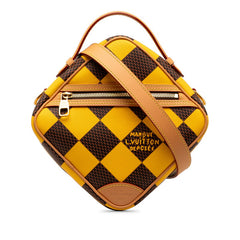 ルイ ヴィトン ダミエ ポップ チェス メッセンジャー ショルダーバッグ N40562 ジョーヌマット イエロー PVC レザー メンズ LOUIS VUITTON 中古